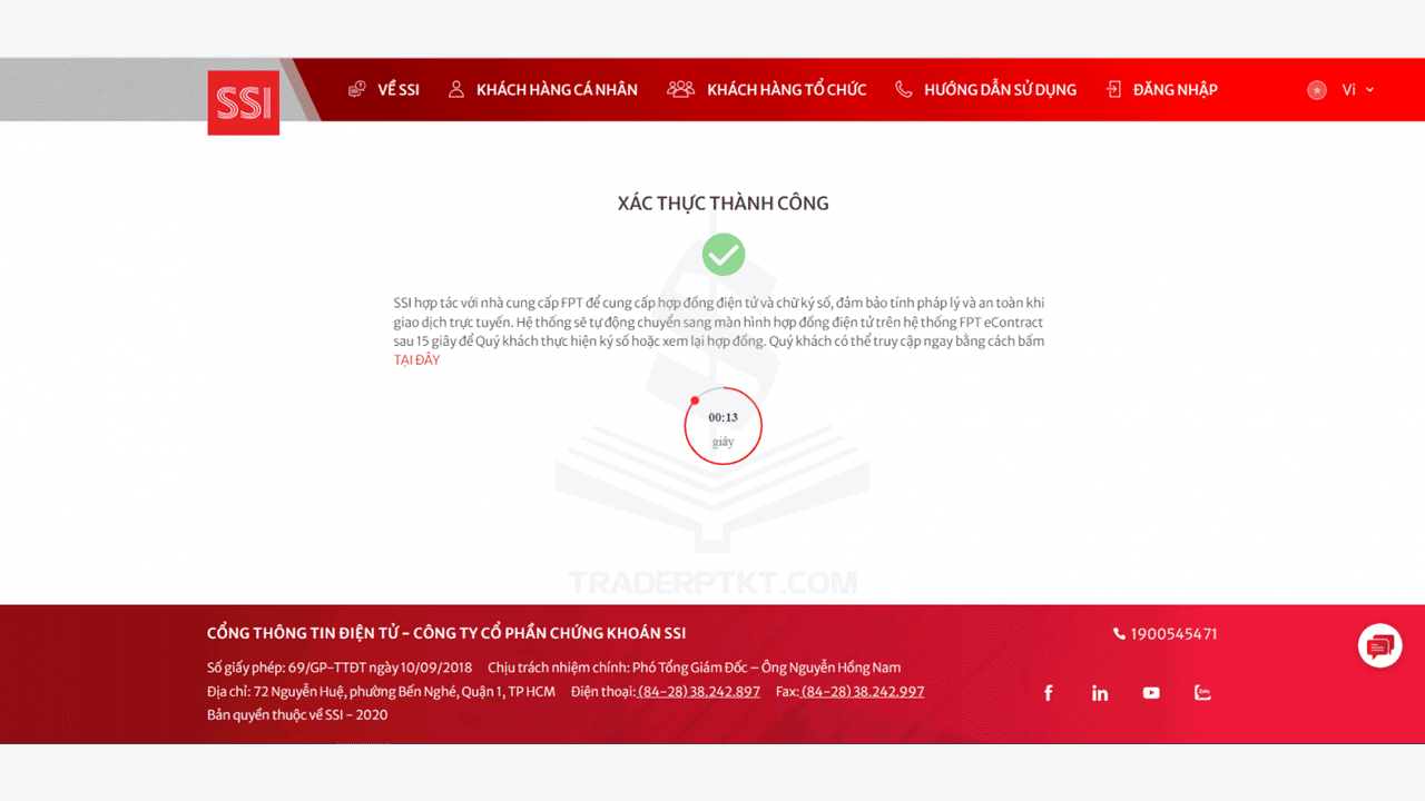 Hoàn thành đăng ký online