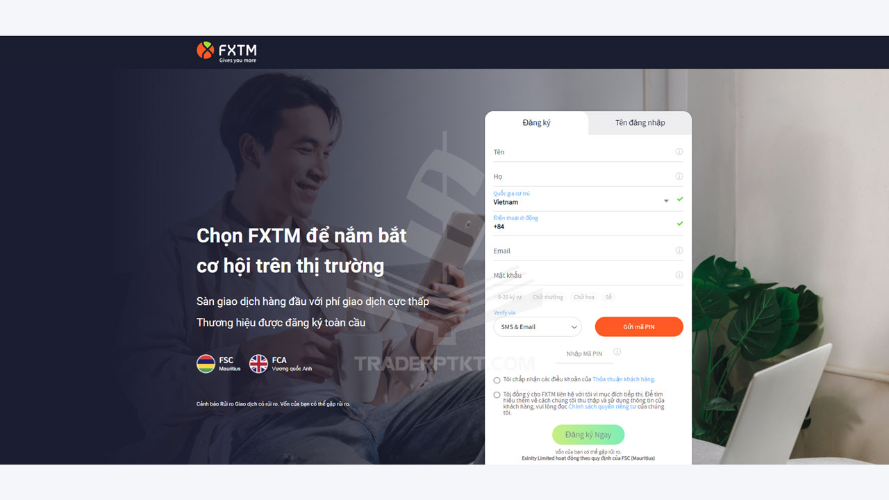 Mở tài khoản giao dịch trên sàn FXTM