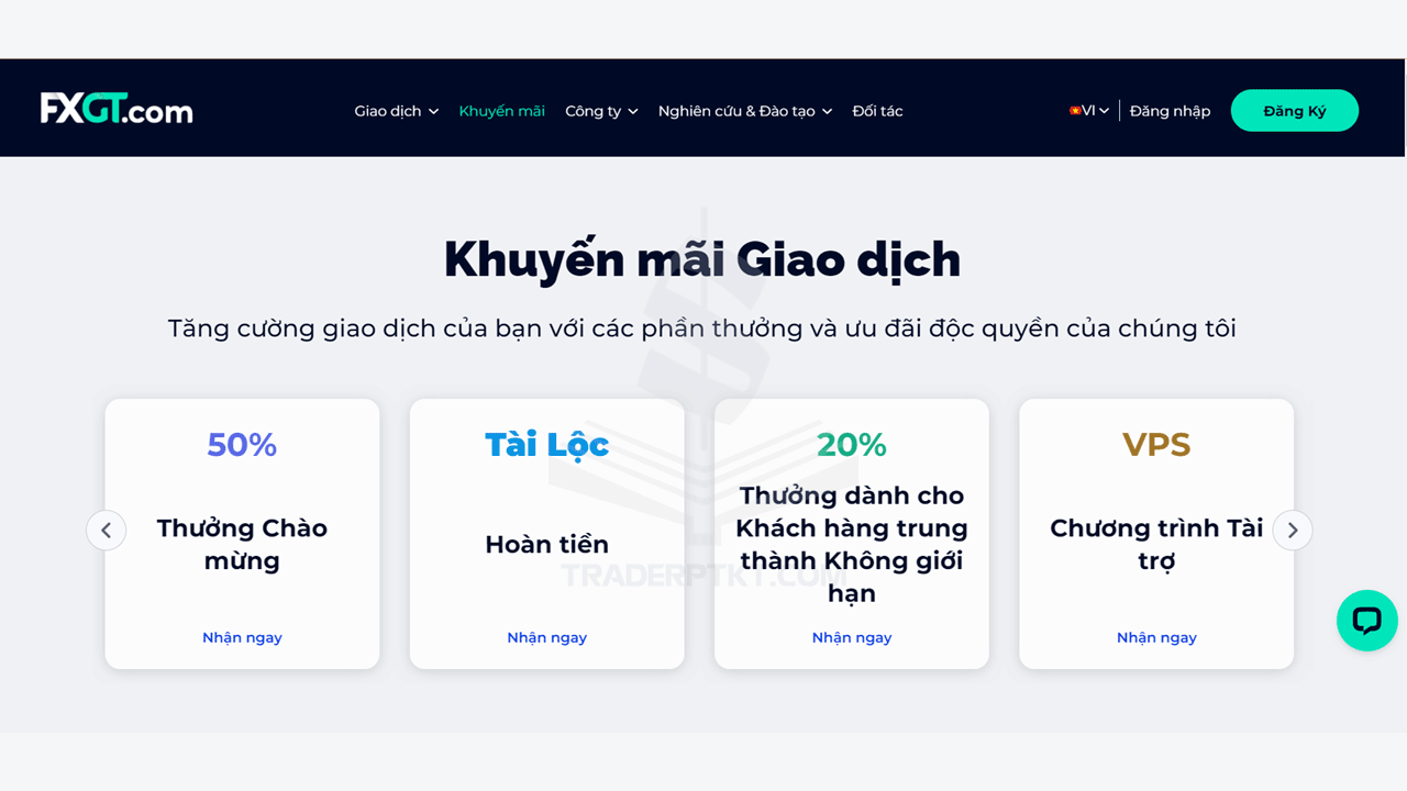 Sàn FXGT.com cung cấp nhiều chương trình khuyến mãi hấp dẫn