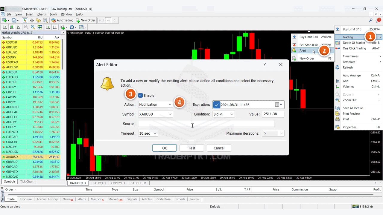 Cài đặt Price Alert & Testing