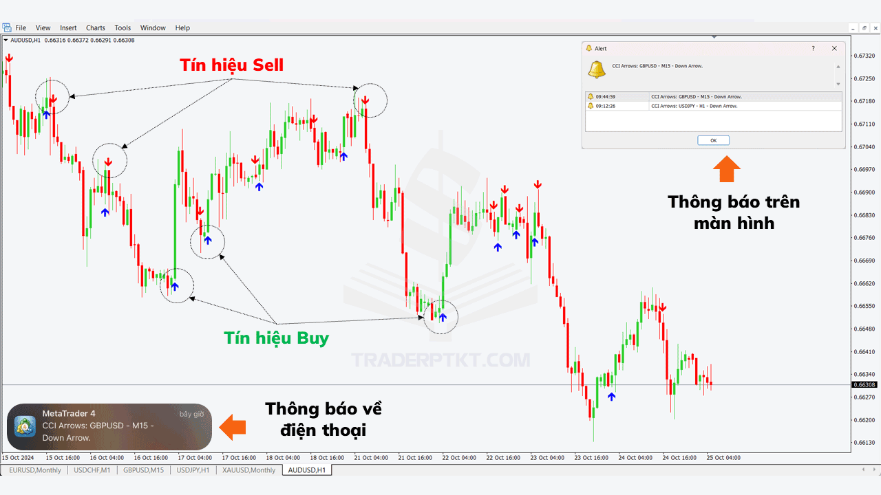 Các tính năng của chỉ báo CCI Arrows