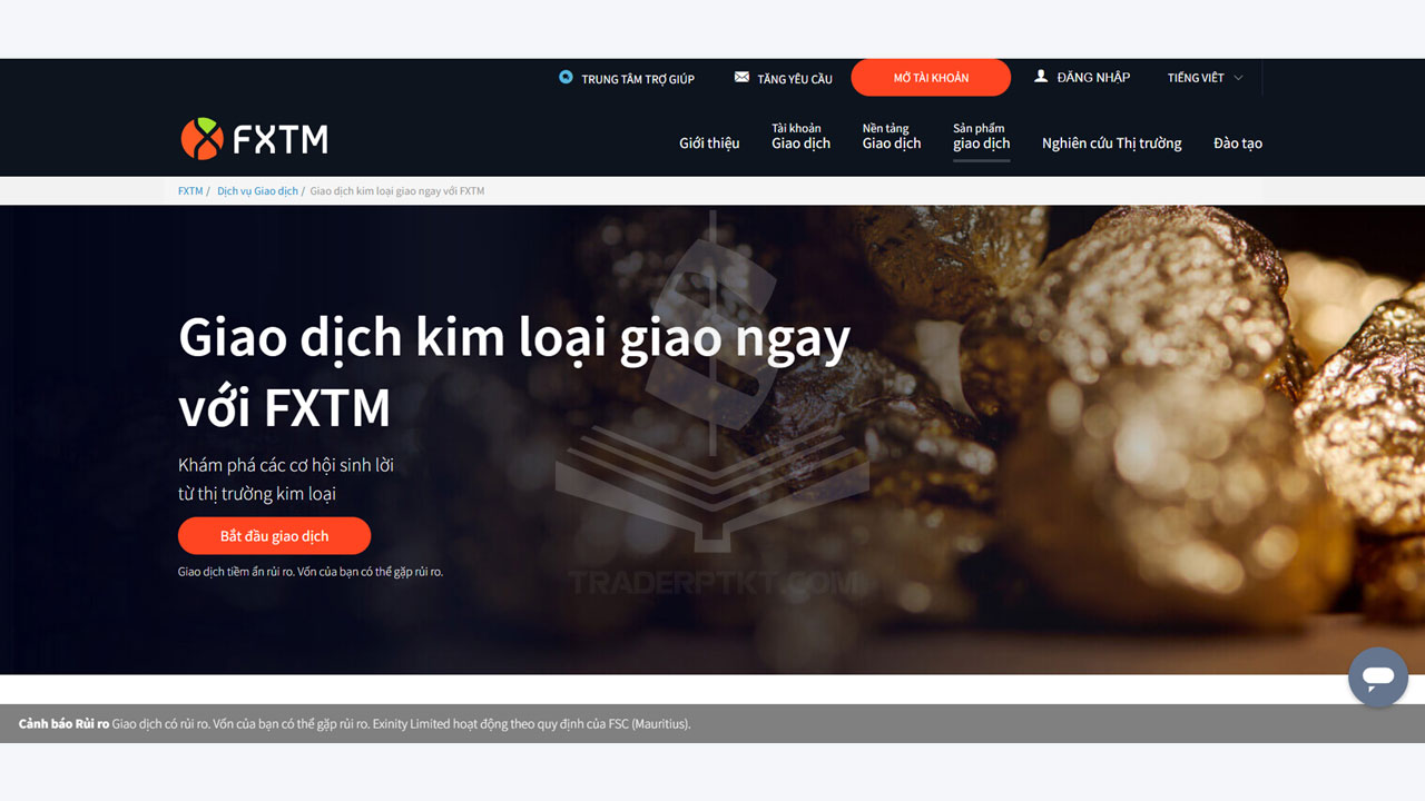 Giao dịch Vàng với nhiều ưu đãi hấp dẫn từ FXTM