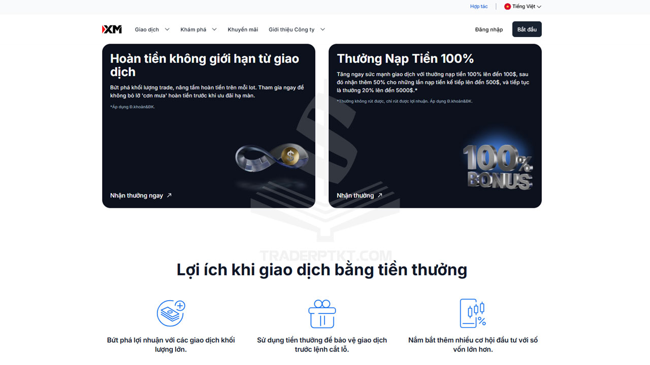 Chương trình khuyến mãi sàn XM